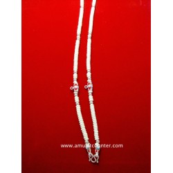 Fish Bone Thai Amulet Pendant Necklace 3 Hooks (Silver)